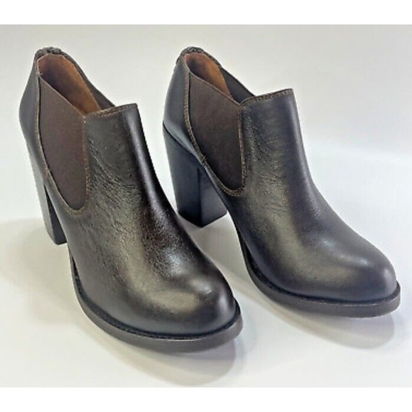 New Ariat 'Geneva' Women's Black Leather Ankle Boots Bootie Sz 10 Slip-on Heeled